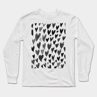 Valentines day hearts explosion - black and white Long Sleeve T-Shirt